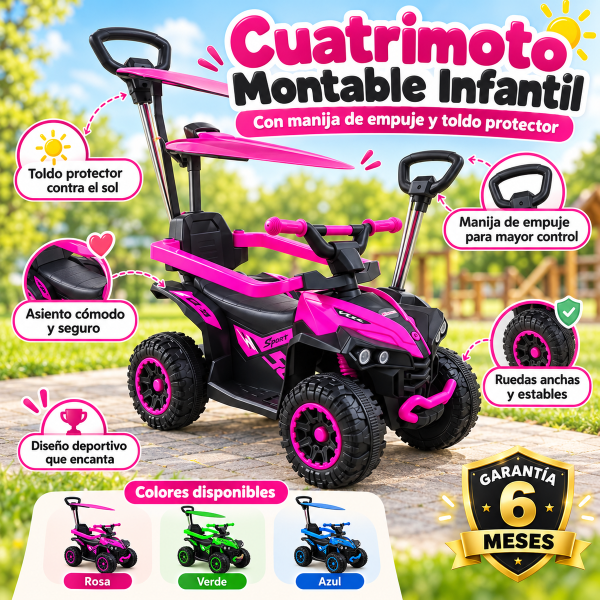 Cuatrimoto paseador infantil