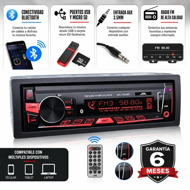 Radio para auto jdl 5303 bluetooth usb.