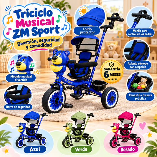 Triciclo musical niño bebes.