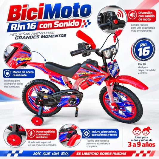 Bici moto rin 16 con sonido.