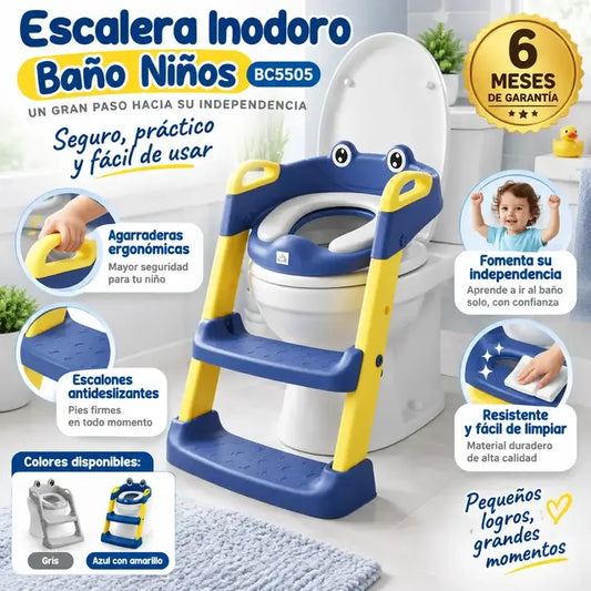 Escalera inodoro baño para niños.