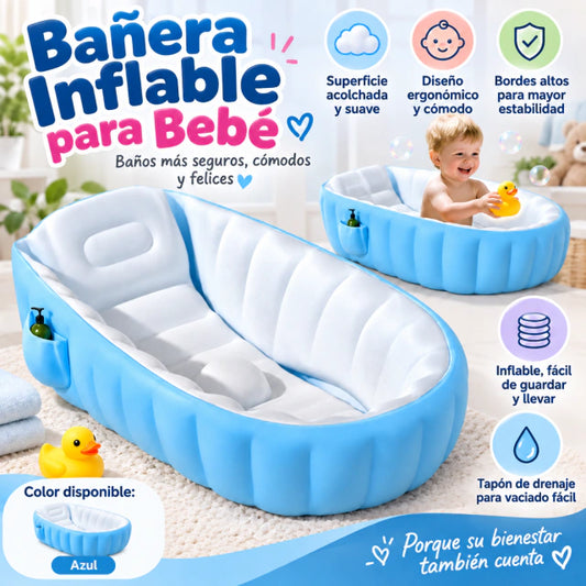 Bañera inflable para bebé.