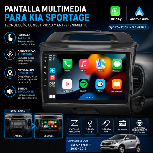 Radio kia sportage 2016 al 2021 9"