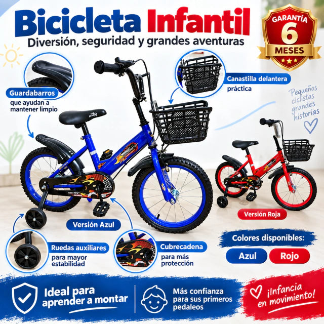 Bicicleta infantil rin 12 con canasta.