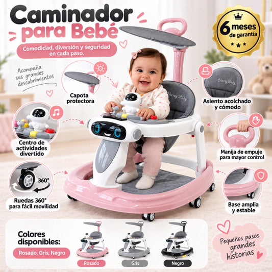 Caminador para bebe con capota.