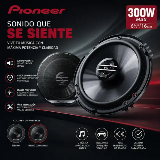 Parlantes tipo pioneer.